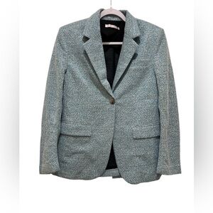 YCH women’s 8-10 long sleeve blue, white and black blazer with a single button